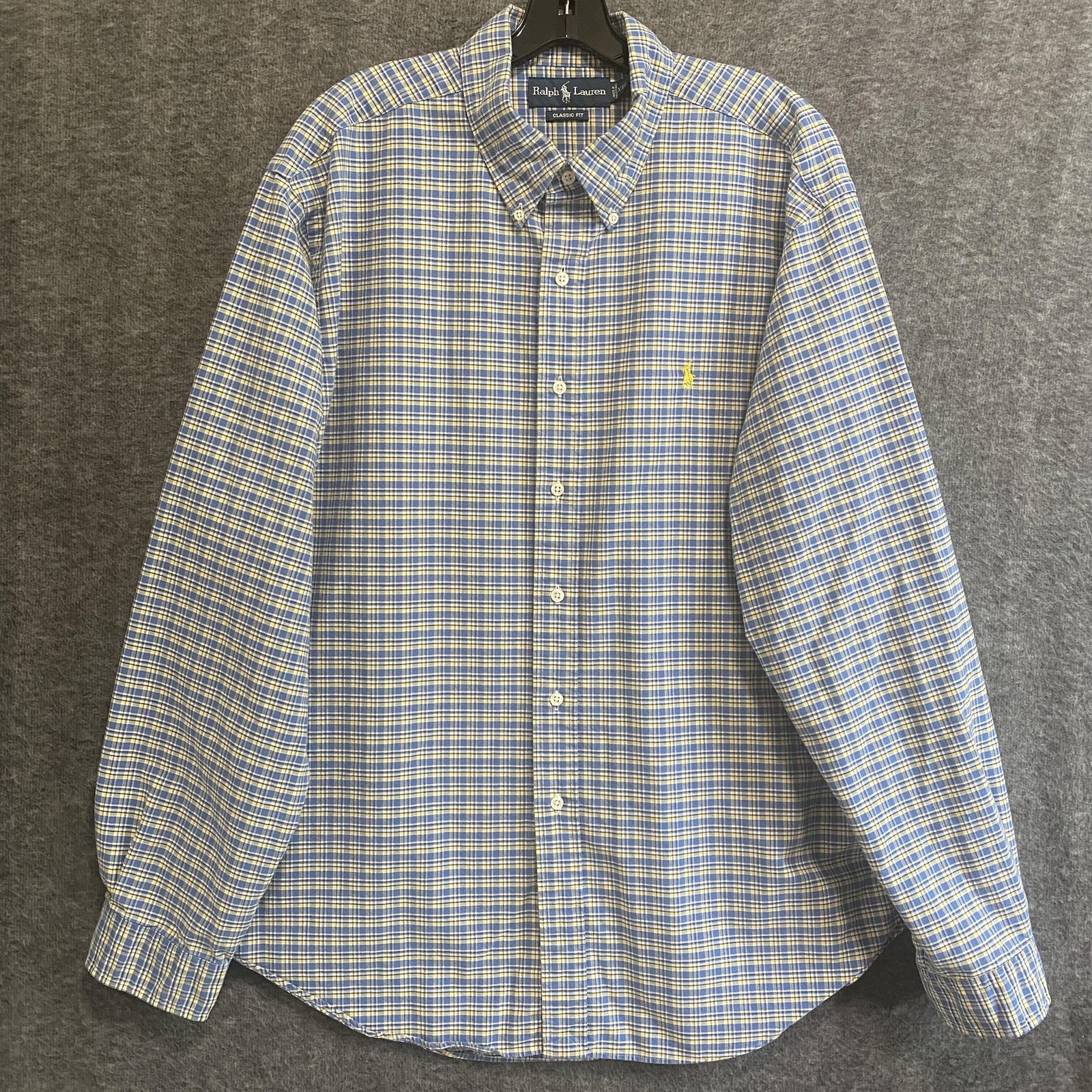 Vintage Ralph Lauren Shirt Men 2xl Blue Classic Fit Oxford Button Down Preppy